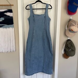 Abercrombie & Fitch Light Blue Denim Midi Dress